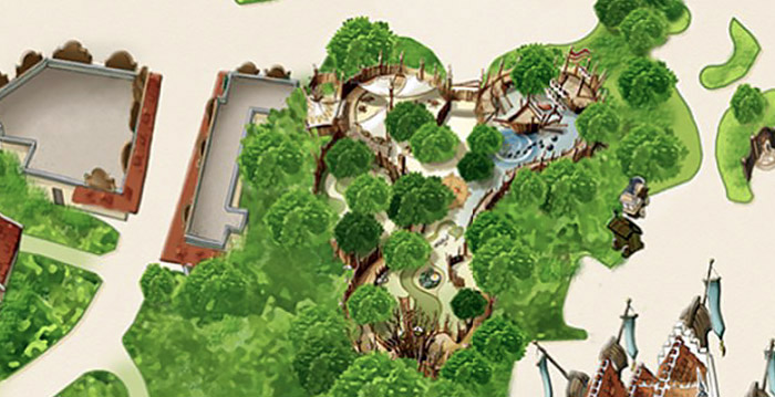 Efteling zet nieuwe attractie Nest op parkplattegrond