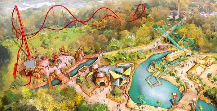 Ontwerp van nieuwe mega-achtbaan Walibi Belgium uitgelekt