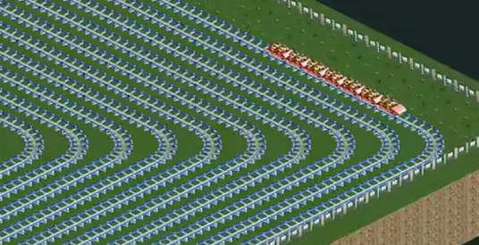 Ultieme hel in RollerCoaster Tycoon: tergend langzaam achtbaanritje van 210 dagen