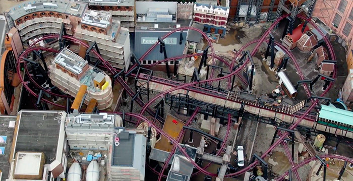 Bijzondere beelden: nieuwe achtbaan Phantasialand van bovenaf