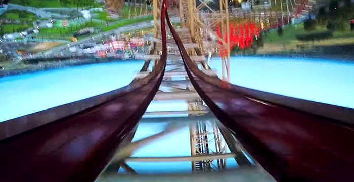 Video: eerste onride-beelden van spectaculaire hybrid coaster in Polen