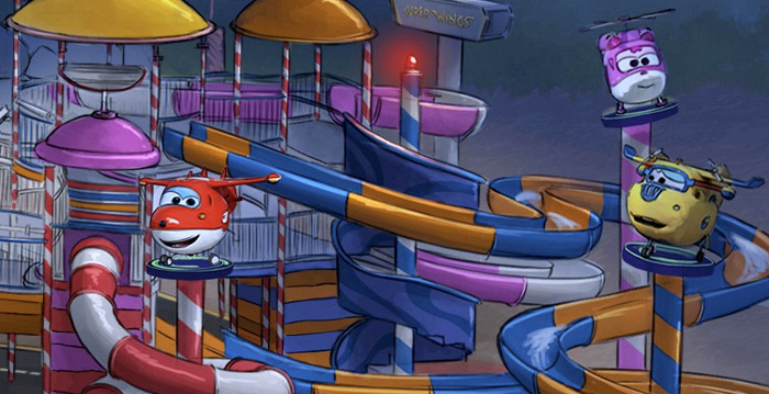 Eerste ontwerp voor Super Wings-gebied in Pools Plopsa-park