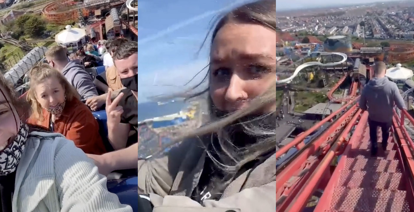 71 meter hoge achtbaan vastgelopen: bezoekers wandelen naar beneden