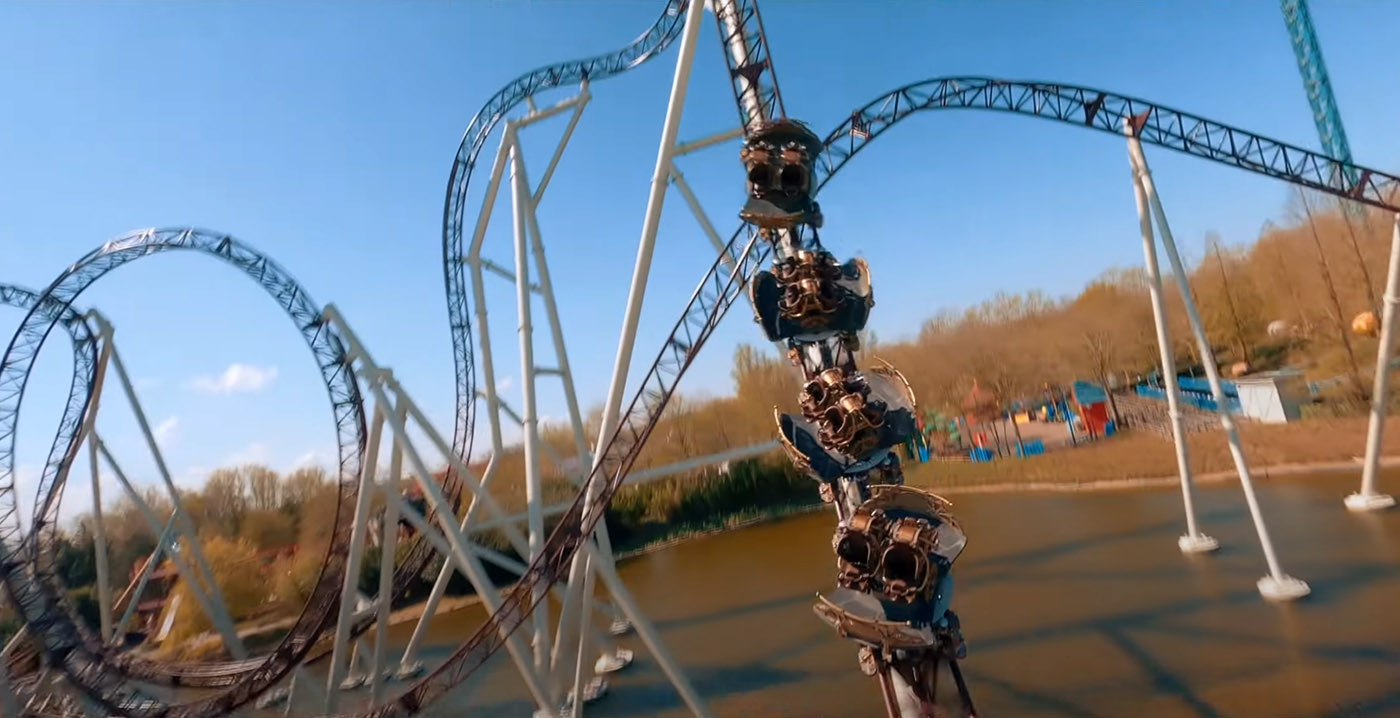 Sensationele dronebeelden van nieuwe Plopsaland-achtbaan Ride to Happiness