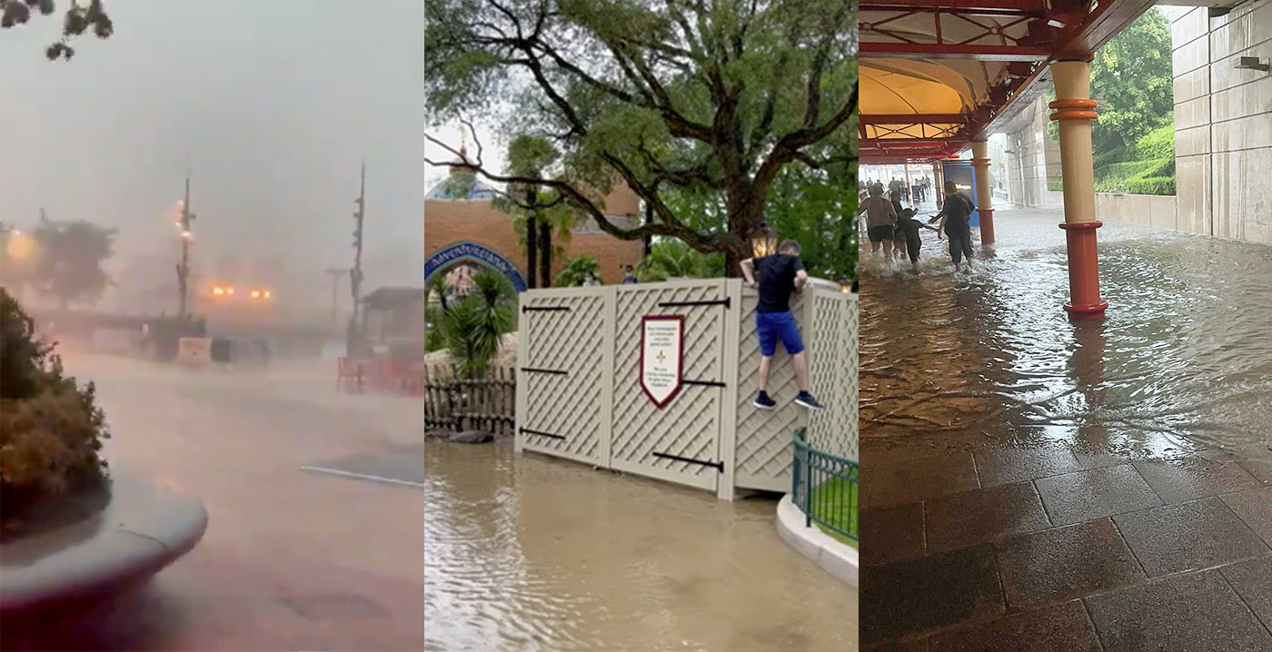 Video's: noodweer zorgt voor wateroverlast in Disneyland Paris