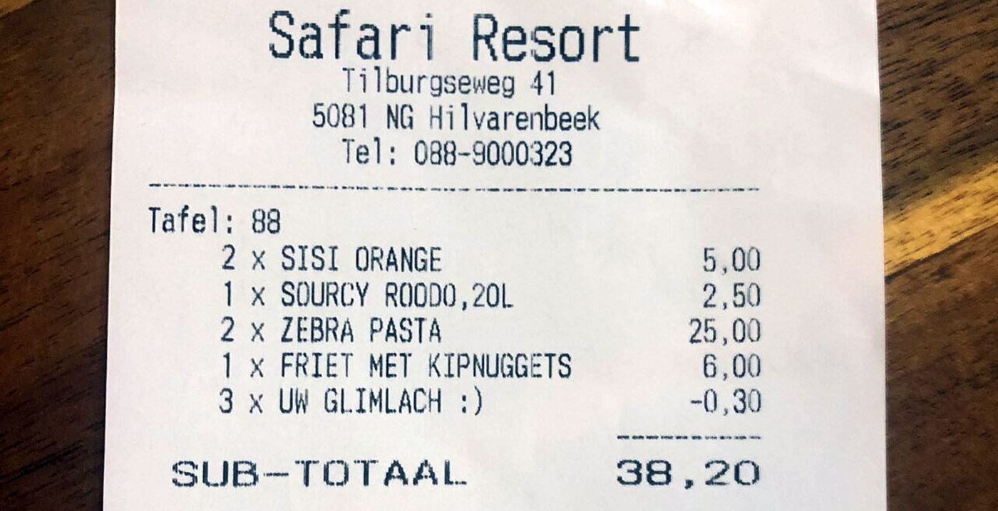 Ludieke actie: Beekse Bergen verlaagt restaurantrekening bij glimlach