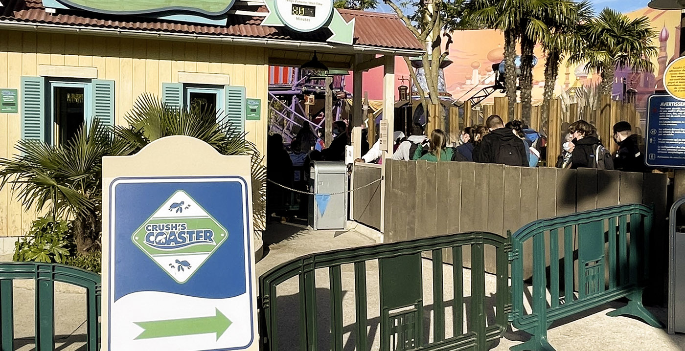 Disneyland Paris verplaatst ingang Crush's Coaster vanwege drukte