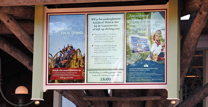 Efteling neemt digitaal informatiebord in gebruik