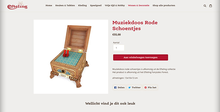 Efteling opent webshop met bijna 150 verschillende producten