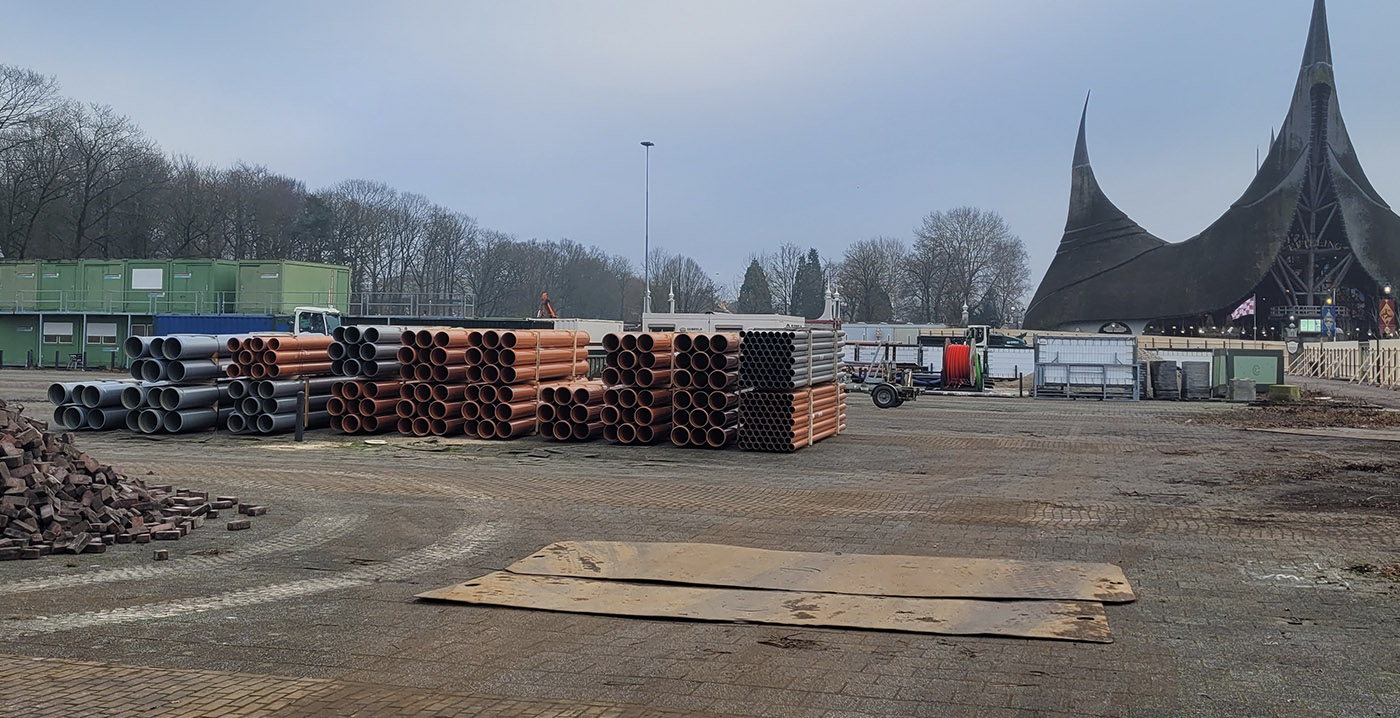 Foto's: gigantisch bouwterrein bij hoofdingang Efteling, toegangscontrole wordt verplaatst
