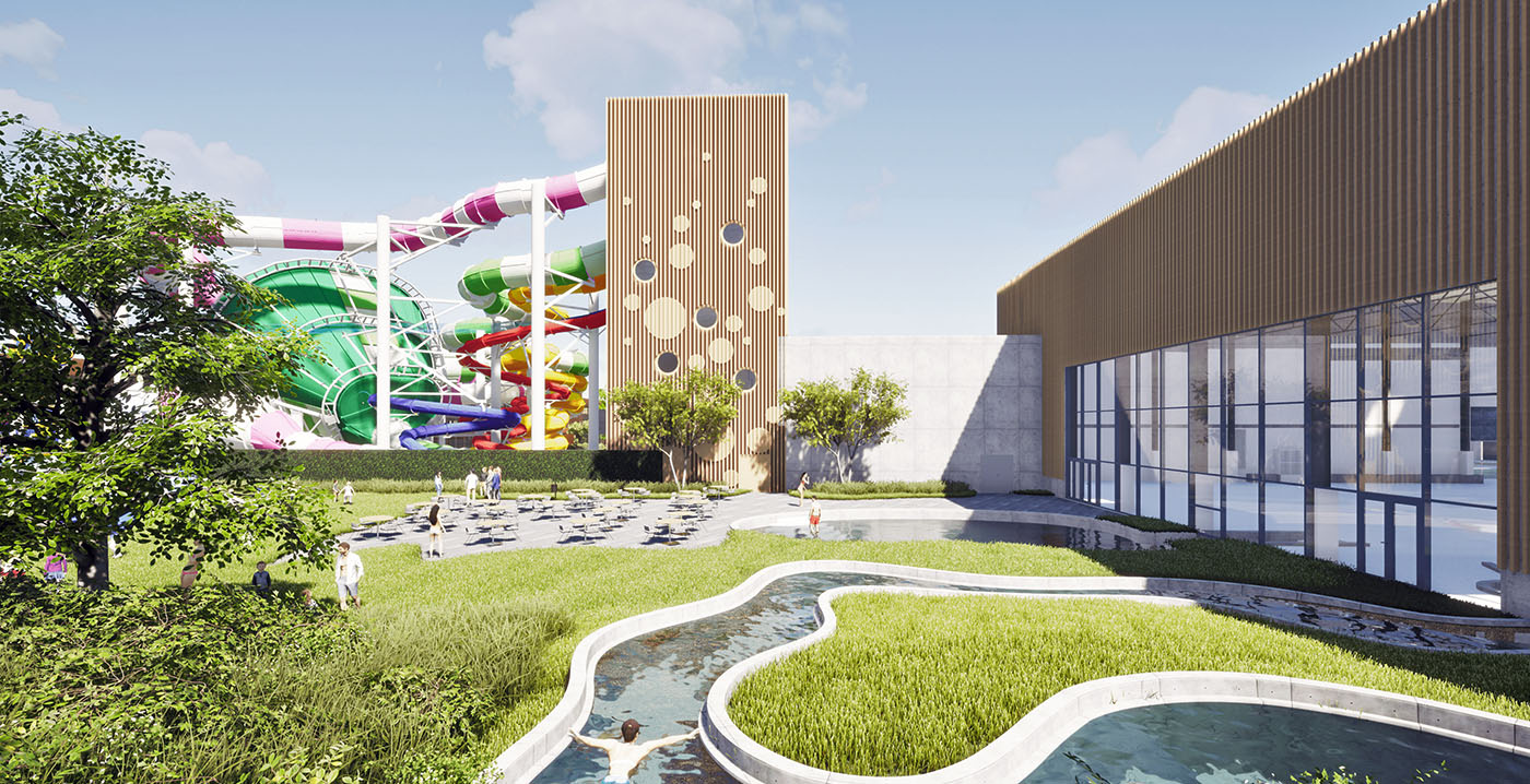 Plopsa presenteert definitief plan voor nieuw waterpark Plopsaqua Mechelen