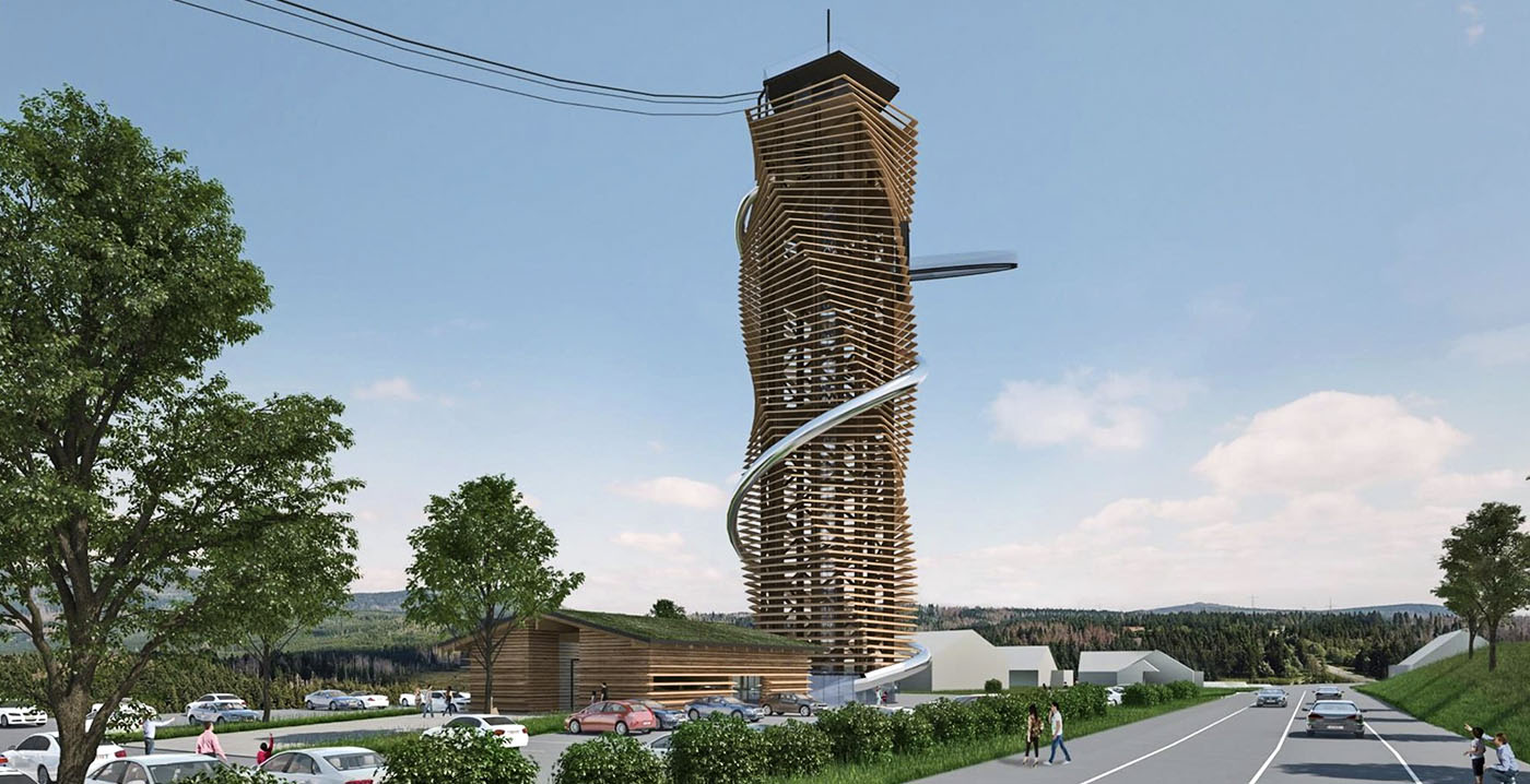 Plannen voor 65 meter hoge uitkijktoren met 110 meter lange glijbaan in Duitsland