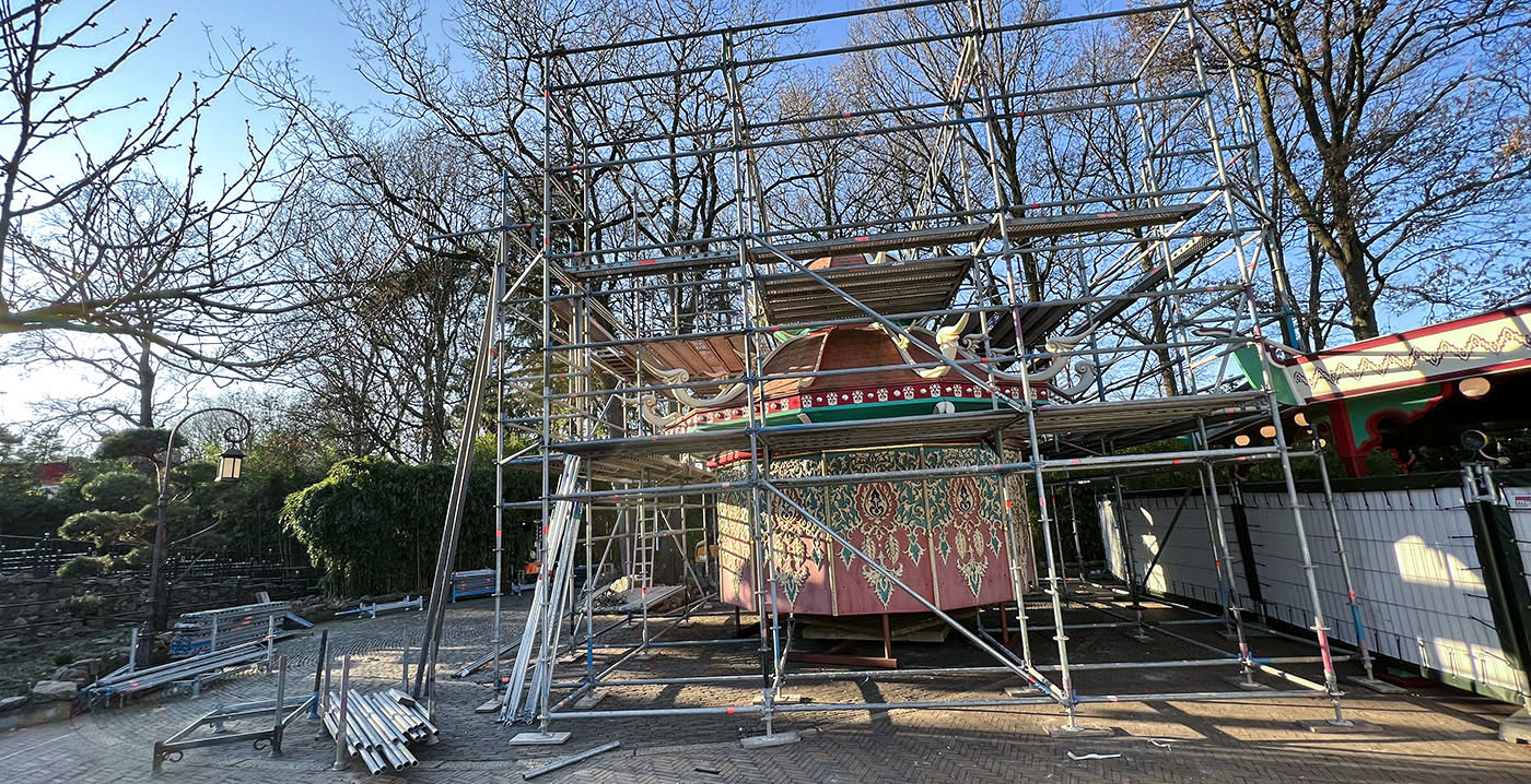 Foto's: mega-onderhoudsbeurt bij Pagode in de Efteling gestart