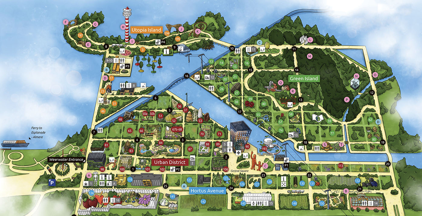 Dit is de parkplattegrond van de Floriade 2022 in Almere