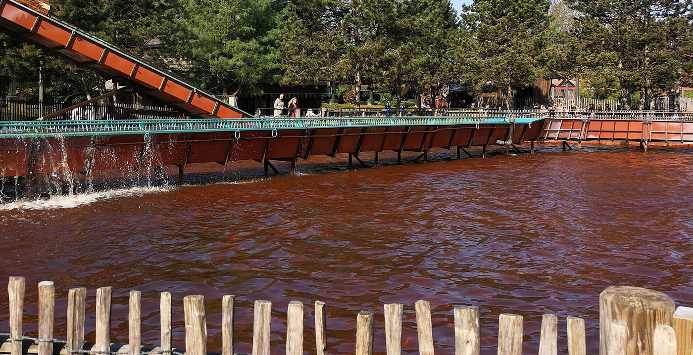 Amusement park Slagaren water course illustrates the brown water