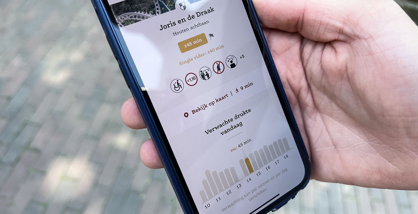 Efteling-app voorspelt nu wachttijden bij attracties voor de rest van de dag
