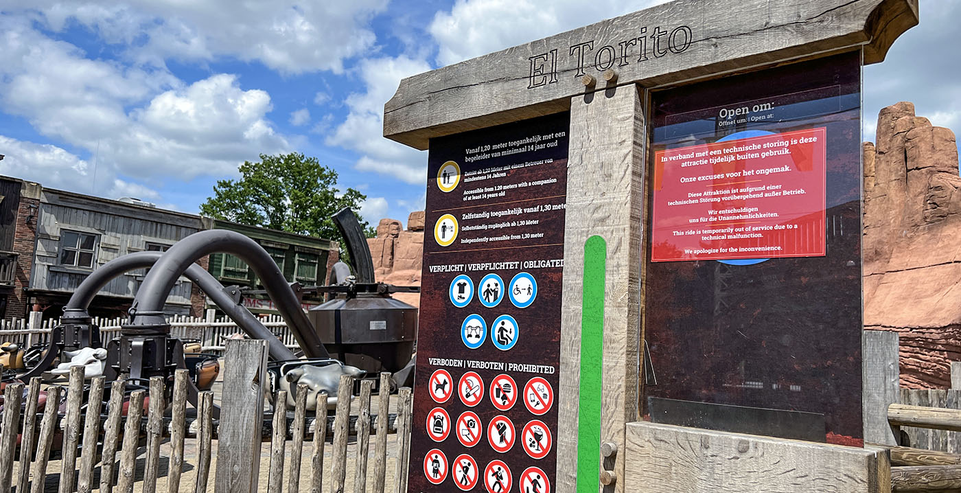 Attractiepark Slagharen wacht op onderdeel voor attractie El Torito