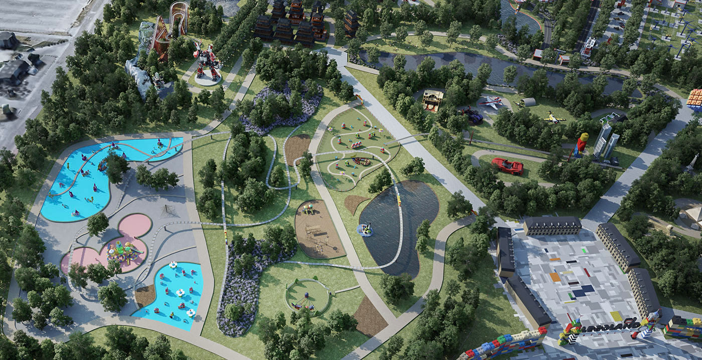 Bekijk de eerste ontwerpen voor het nieuwe Legoland-pretpark in België