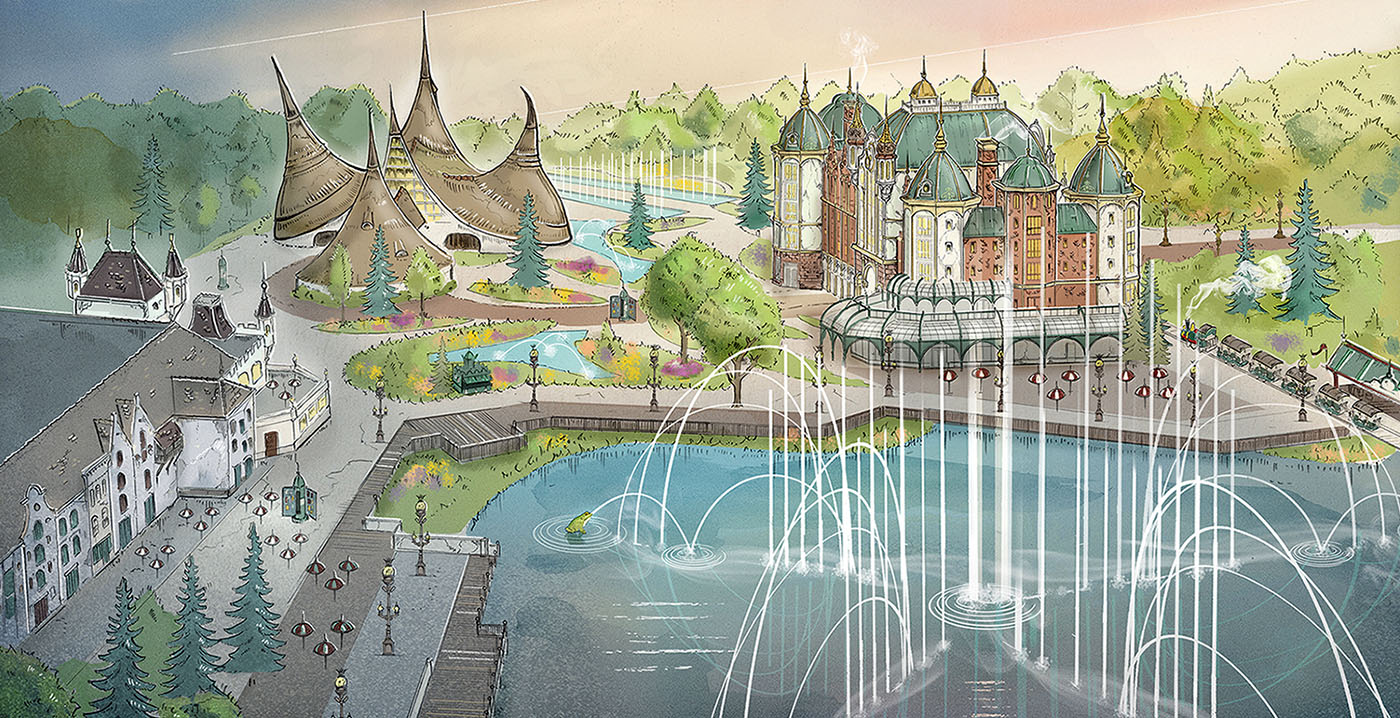 Efteling deelt ontwerp van vernieuwd entreegebied Eiland van de Vijf Zintuigen