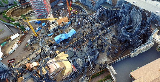 In vogelvlucht over nieuwe achtbaan Phantasialand
