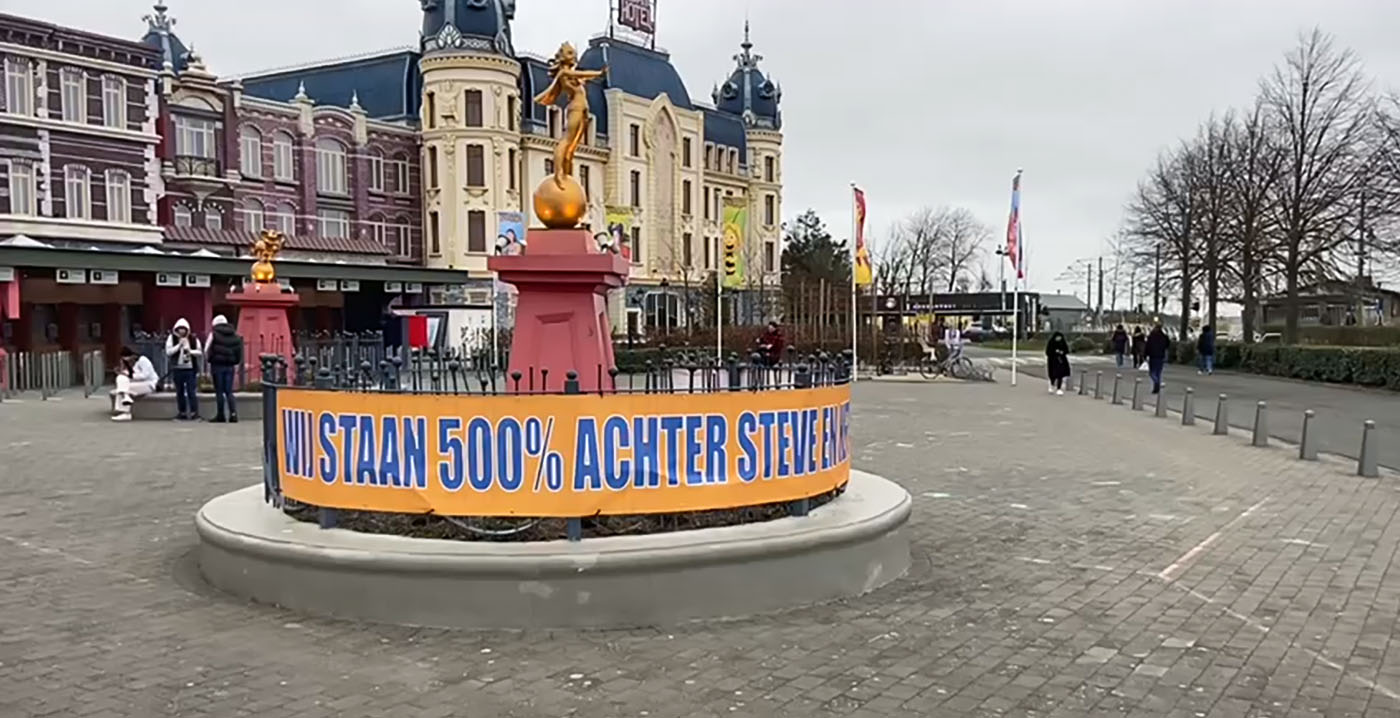 Plopsa-directie gesteund met spandoek: 'Wij staan 500 procent achter Steve'