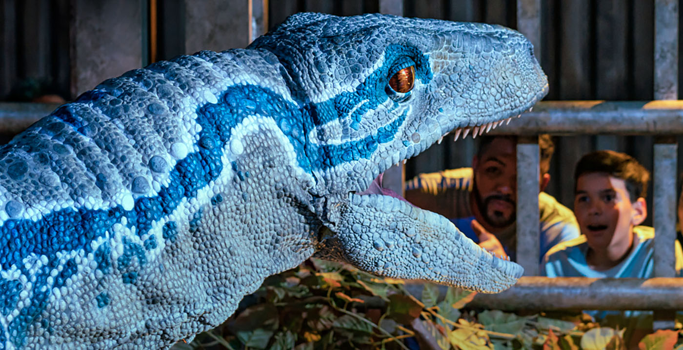 Jurassic World-Dinosaurier vorübergehend in der deutschen Stadt Köln installiert