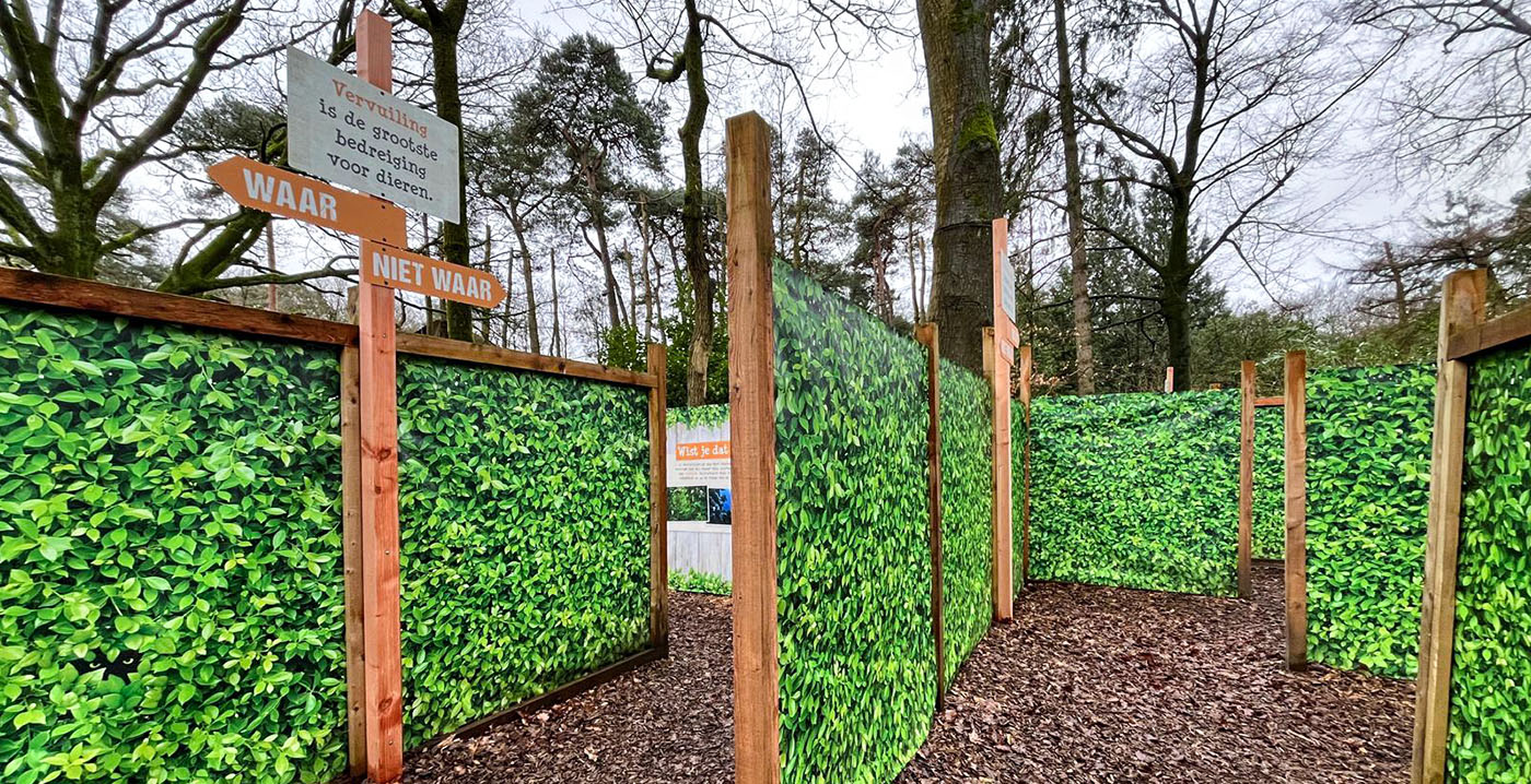 Interactief doolhof in DierenPark Amersfoort: quizvragen wijzen bezoekers de weg