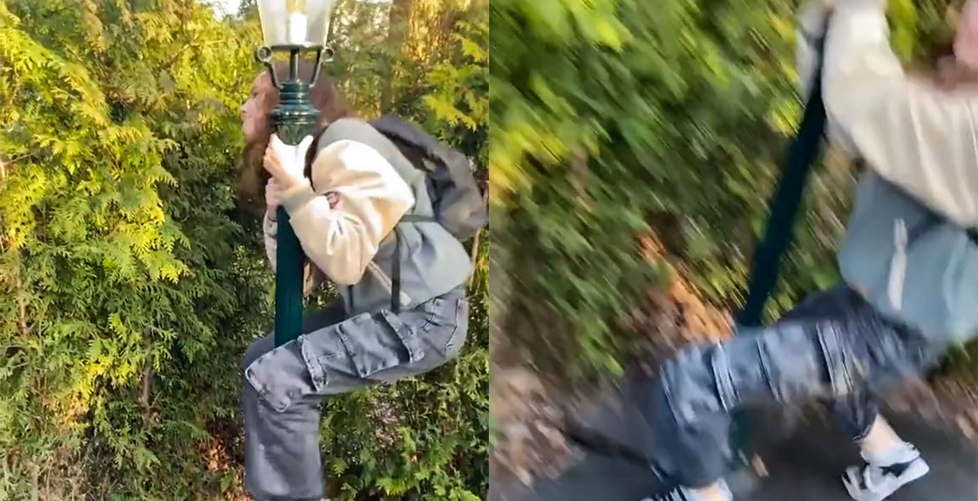 Video: Efteling-bezoeker trekt al lachend bijna lantaarnpaal omver