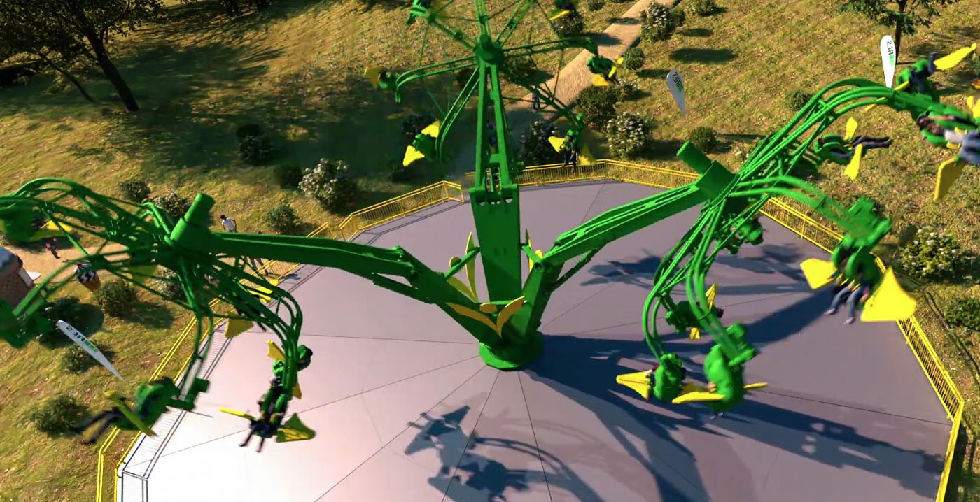 Zwitserse attractiebouwer presenteert air diver: carrousel met gondels die over de kop gaan