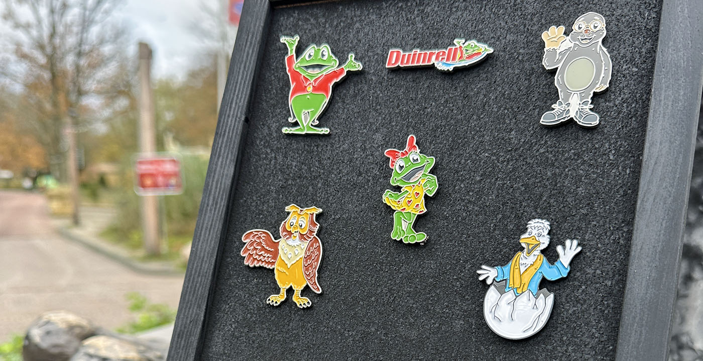 Duinrell brengt tien verschillende pins uit: bekende attracties en personages