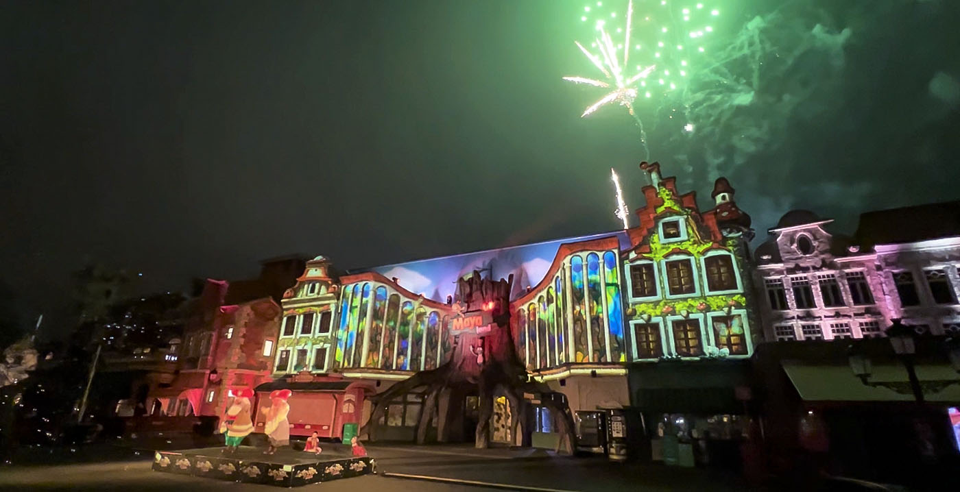 Avondshow Plopsaland in de kerstvakantie ook met vuurwerk