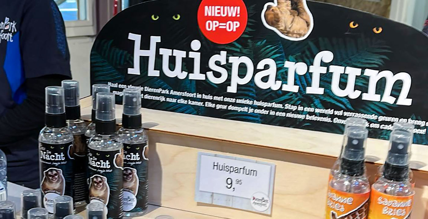 Vieze huisparfums DierenPark Amersfoort zijn geen 1 aprilgrap: geurtjes daadwerkelijk te koop