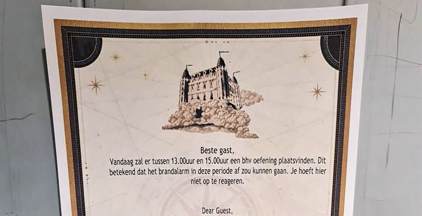 Hotelgasten Efteling mogen brandalarm vanmiddag negeren