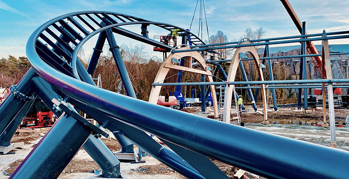Foto's: Movie Park Germany werkt aan buitengedeelte van nieuwe achtbaan