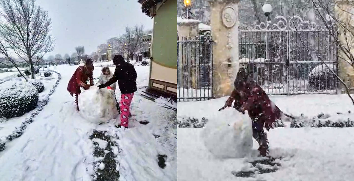 Bijzondere beelden: Raveleijn-ruiter Thomas speelt in de sneeuw in de Efteling