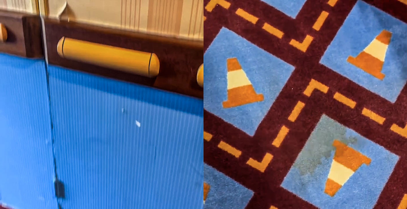 Schimmel, vieze vlekken en kapotte lampen: dit is de staat van Hotel Santa Fe in Disneyland Paris