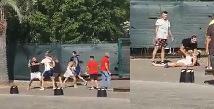 Video: bezoekers Italiaans attractiepark met elkaar op de vuist om voordringen