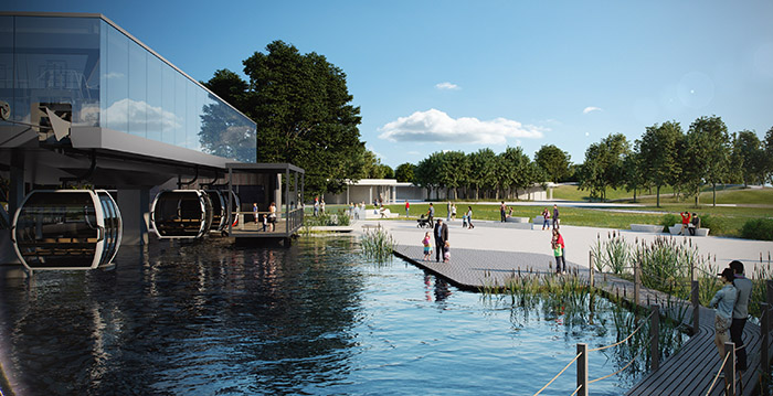 Bouw van kabelbaan over Floriade-terrein in Almere gestart